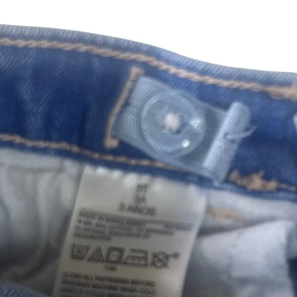 Old Navy Denim Shorts Girls 3T Blue Button Fly Snaps Adjustable Waist Rainbow - Picture 7 of 9